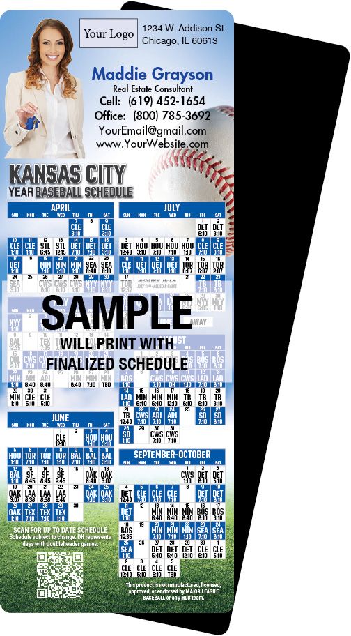 Real Estate Baseball Schedules, Magnetic Sports Calendars for Realtors